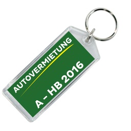 [933000050] Porte-clés en Acrilyque transparent 75 x 32 mm