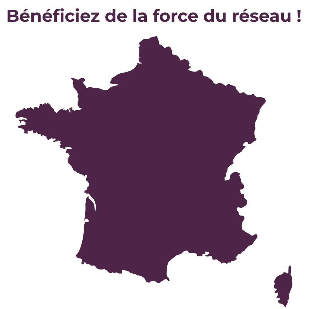 Kaart van Frankrijk &quot;Bénéficiez de la force du réseau&quot;